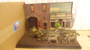 Delton Brass Lighted Horse Driven Fire Engine Diorama -One Of A Kind